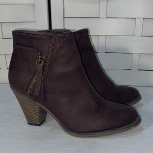MIA Kori Brown Ankle Boots with Tassel and Braid Detail Size 8